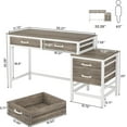 thumbnail image 4 of Tribesigns Computer Desk with 5 Drawers, Home Office Desks with Reversible Drawer Cabinet Printer Stand, Industrial PC Desk with Storage, Rustic Study Writing Table Workstation for Small Spaces, 4 of 8