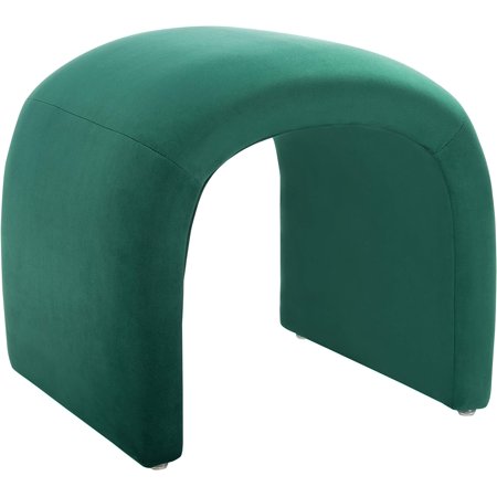 Home Collection Modern Waterfall Emerald Velvet Ottoman (Fully Assembled)