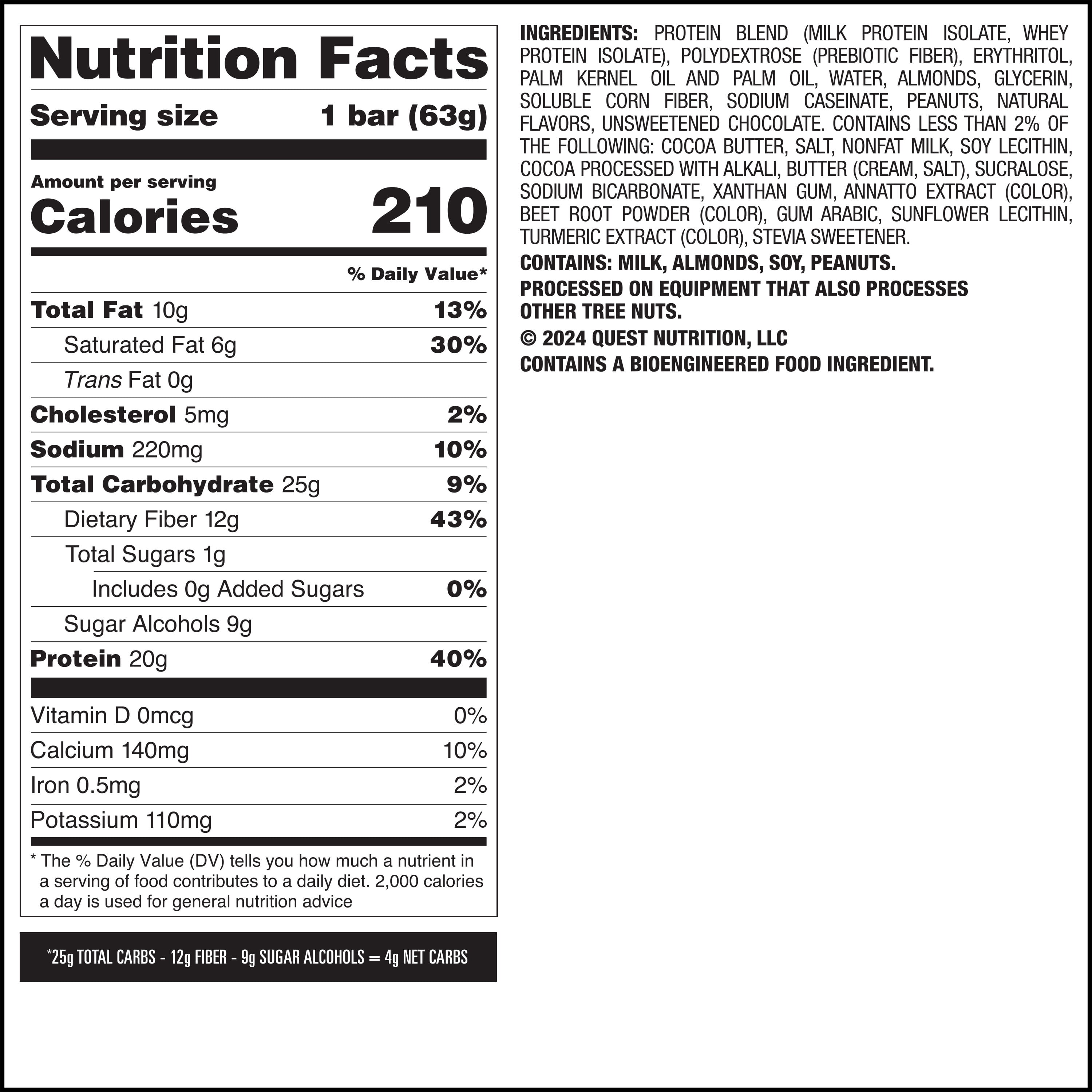Quest Overload 20g Protein Bar, Sundae Funday Flavor, Protein Bars, Gluten-Free, 4 Count