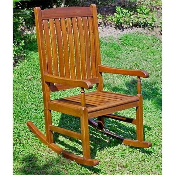Outdoor Wood Porch Rocker Brown Stain