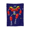 thumbnail image 7 of DouZhe Ultra-Soft Micro Fleece Lightweight Flannel Bed Blanket, Cyborg Alien Robot Astronaut Print Cozy Warm Throw Blankets, 50"x40", 7 of 7