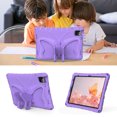 thumbnail image 6 of Allytechgroup iPad Pro 11 1st 2nd 3rd 4th Gen Case 2022/2021/2020/2018, [NOT for 2024 Model] Butterfly Design Kids Friendly Shockproof Kickstand EVA Shoulder Strap Bumper Lightweight, Lightpurple, 6 of 8