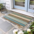 thumbnail image 2 of Green Blue Brown Farmhouse Doormat Outdoor Entrance 20"x31.5", Vintage Wood Absorb Moisture Dirt Door Mats, Non-Slip Rubber Backing Floor Mats Indoor, Low-Profile Front Door Rugs, 2 of 9
