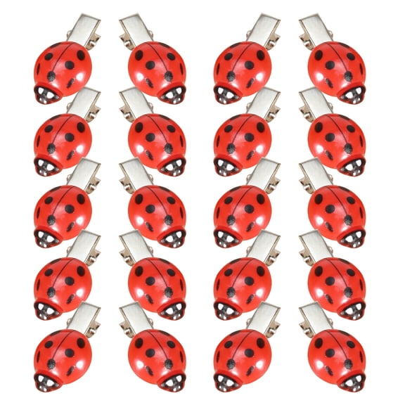 Milisten 20-Pack Red Ladybug Hairpins Lightweight Plastic Small Hair Clips Cute and Fun Hair Accessories for Women and Girls