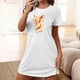 thumbnail image 1 of Camisón corto de talla grande para mujer, camisón de manga corta con estampado de pecho a la moda, camisón para mujer, 1 of 7