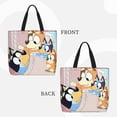 thumbnail image 2 of Silaia Bluey Print Tote Bag for Women Girls, Large Capacity Reusable Grocery Shoulder Bag,Washable Beach Bag,Shoulder Bag for Shopping, School, Work, 2 of 7