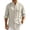 Khaki, variant on GrmtClth Mandarin Collar Shirts for Men, Roll Tab Long Sleeve Front Pleated Relax Fit Daily Leisure Tops Light Blue 2XL