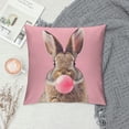 thumbnail image 2 of TIAOTIAOHOU Pink Animal Bunny Pillow Covers Lovely Rabbit Gum Decorative Super Soft Easter Throw Pillow Case Decorative Cushion Cover Standard Square, 2 of 5