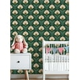 thumbnail image 3 of Vintage Peel and Stick Wallpaper Floral Beige Blossoms Green Leaves Dark Wall Mural 23.6in x 9.8ft Self Adhesive Removable Wall Paper Renter Friendly Wallpaper for Nursery Bedroom Cabinets, 3 of 8