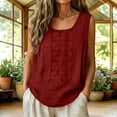 thumbnail image 2 of Womens Linen Embroidered Tank Tops 2026 Trendy Summer Casual Loose Fit Crewneck Sleeveless Shirts Fashion Ladies Blouses, 2XL, 2 of 7