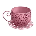 thumbnail image 2 of Weloille Coffee Cup Shape Courtyard Hollow Flower Pot, Creative Rustproof Drainage Hole Weather Resistant Planter, Unique Decorative Plant Container, for Garden Patio Lawn Balcony Decor, 2 of 6