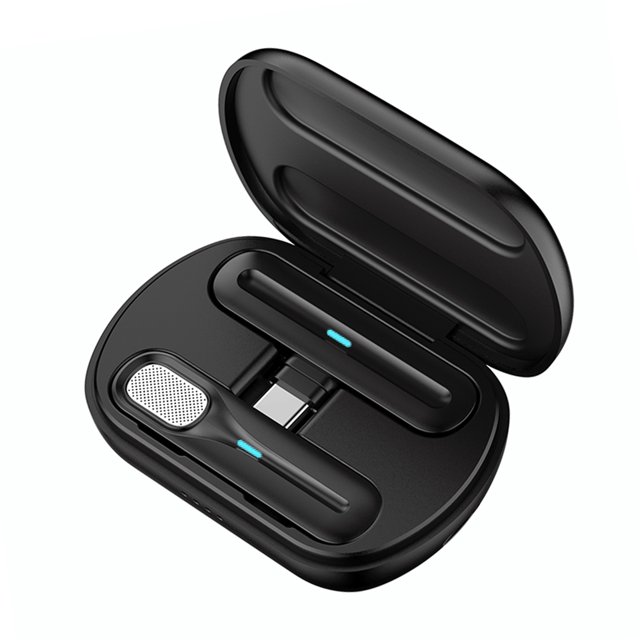 FlyFlise Mini Microphone Lavalier Sans Fil 2.4G 360° Omnidirectionnel avec Boîtier de Charge et Bruit DSP