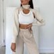 thumbnail image 3 of Gibobby Suéter de Mujer Suéter de Tejido de cuello Mangas Blusa larga sólida Suéter de mujer Blusa de mujer (Beige, Unitalla), 3 of 5
