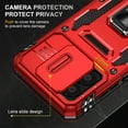 thumbnail image 5 of Sliding Lens Cover Case for Motorola Moto G Stylus 5G 2023,Dteck Shockproof Rubber Case Military Grade Protection Hard PC Back 360° Rotation Ring Stand Cover, Red, 5 of 7