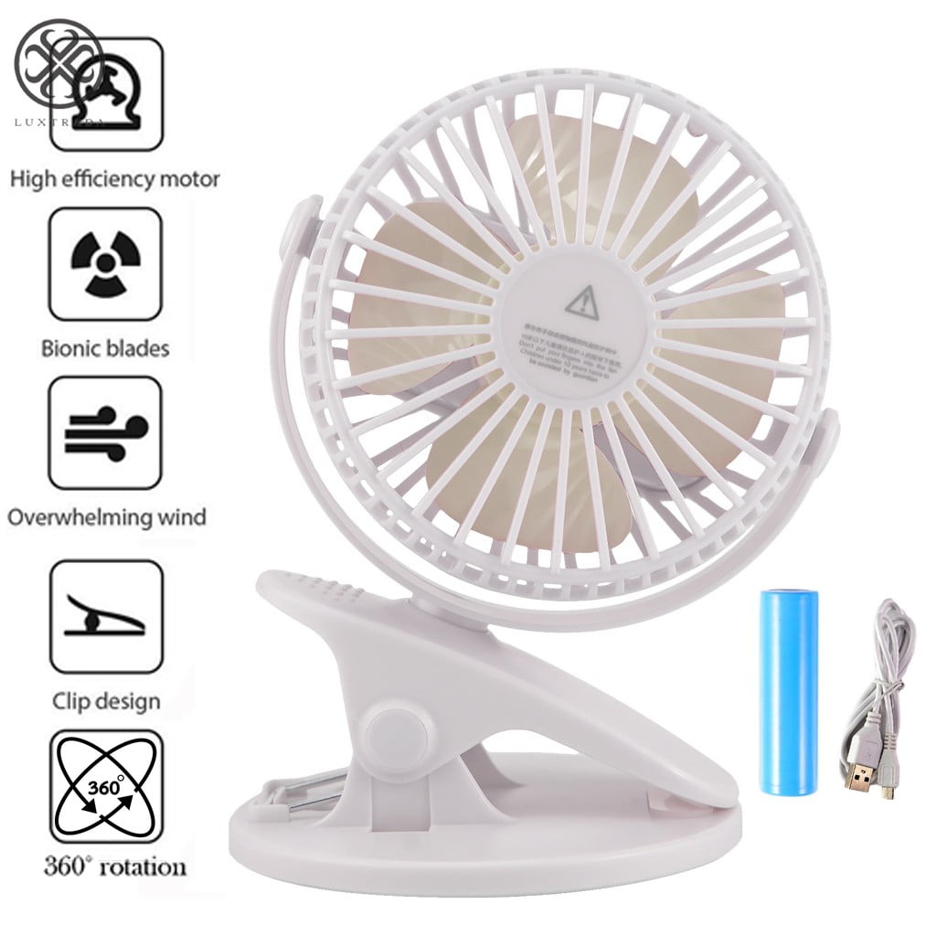 Luxtrada Stroller Fan Clip on Portable FAN 360° Adjustable Clip Fan