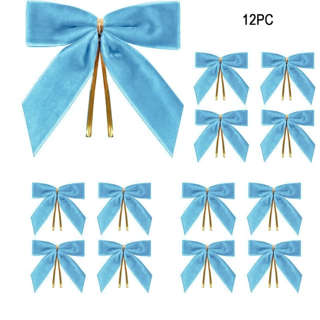 Lazos de terciopelo para coronas navideñas, 12 unidades, color burdeos, 8,9 x 8,9 cm (3,5 x 3,5 Rkxzt