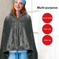 thumbnail image 6 of Openpig Electric Heating Blanket (150x85cm) USB Charging Heated Shawl Zipper Warm Shawl Coral Fleece Plush with 3 Heat Level Settings for Car Office Home Travel, 6 of 9