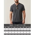 thumbnail image 7 of Men's Casual Henley Shirt Short Sleeve Cotton Fashion T-Shirt with Pocket, Retro Textured Slim Fit Summer Top Black Grey M, 7 of 7