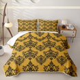 thumbnail image 2 of Erosebridal Golden Damask Floral Quilt King for Women Girls, Vintage Western Baroque King Coverlet Set, 3 Pieces, 2 of 7
