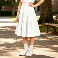 thumbnail image 2 of Girls Pleated Skirt, Girls A Line Cake Skirt, Puffy Solid Color Short Skirt, Casual Back To School Bottoms For Girls Ages 7–15, 2 of 4