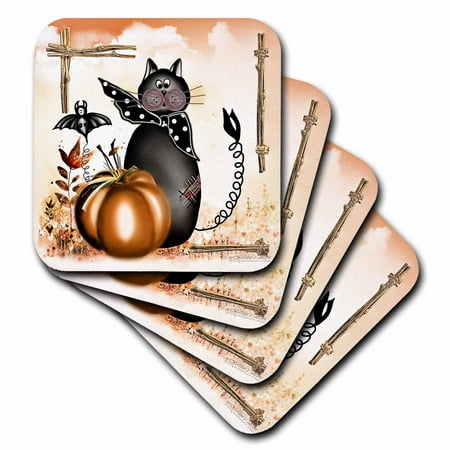 

Halloween Cat set of 8 Coasters - Soft cst-4422-2