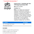 thumbnail image 2 of Control Arm Kit - Compatible with 1996 - 1999 Dodge Grand Caravan FWD 1997 1998, 2 of 2