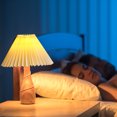 thumbnail image 2 of Cloth Lamp Shade Creative Pleated Lampshade Replacement Light Cover Protector Barrel for Bedside Table Wall Floor Lamp, 2 of 8