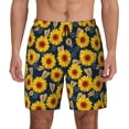 thumbnail image 2 of Goofa Sunflowers Printed Men's Swim Trunks Board Shorts Quick Dry Mens Swimming Trunks with Compression Liner,Breathable Fit Hawaii Beach Shorts-Large, 2 of 9