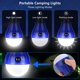 thumbnail image 2 of 4 piezas de luz LED para acampar con pilas, 3 modos, impermeable, luz nocturna de emergencia, linternas portátiles para tienda de campaña, camping, senderismo, pesca, actividades de montañismo, rojo, TUNC Sencillez, 2 of 5