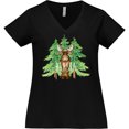 thumbnail image 3 of Inktastic Alaska Moose and Trees Women's Plus Size V-Neck T-Shirt, 3 of 5