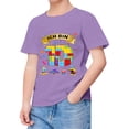 thumbnail image 4 of Zhuashum Hauts Garçon 12-13 Ans T-Shirt d'Anniversaire Manches Courtes Col Rond Été Graphique Basique Tee Combinaison Douce Violet, 4 of 4
