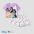 thumbnail image 1 of Disney Disney Princess Moana/Ariel 2pcs Toddler Girls Naia™ Character Print T-shirt with Pattern All-over with Ruffled Skirt Set, 1 of 6