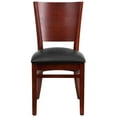 thumbnail image 6 of Flash Furniture Lacey Series Solid Back Mahogany Wood Restaurant Chair - Black Vinyl Seat, 6 of 7