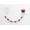 Red, White, variant on Bow with Acrylic Beads Pacifier Clip