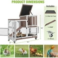 thumbnail image 4 of 2-Story Rabbit Hutch Bunny Cage with Leak-Proof Trays & Chew-Proof Ramp - Indoor/Outdoor 39.3" Wooden Rabbit Cage with Wheels (Brown), 4 of 16