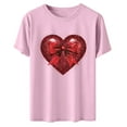 thumbnail image 4 of Neewe Women's T Shirts Summer Tops Simple Graphic Shirts Short Sleeve Vacation Casual Blouse Tee, 4 of 6