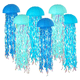 thumbnail image 1 of 6pcs Fiesta En El Océano Con Farolillos De Papel De Medusas Malubero, Azul, 1 of 5