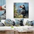 thumbnail image 4 of Designart Cute Puffin Relaxing - Animal Throw Pillow - 18x18, 4 of 5
