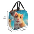 thumbnail image 2 of Yiaed Cloud Cute Hamster Print Insulated Lunch Bag Reusable Cute Tote Lunch Box, Leakproof Cooler Lunch Bags for Work Office Travel School Picnic, 2 of 5