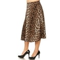 thumbnail image 2 of Women's Plus Size High Elastic Waist A-line Multi-Colored Printed Flared Midi Skirts, 2 of 6