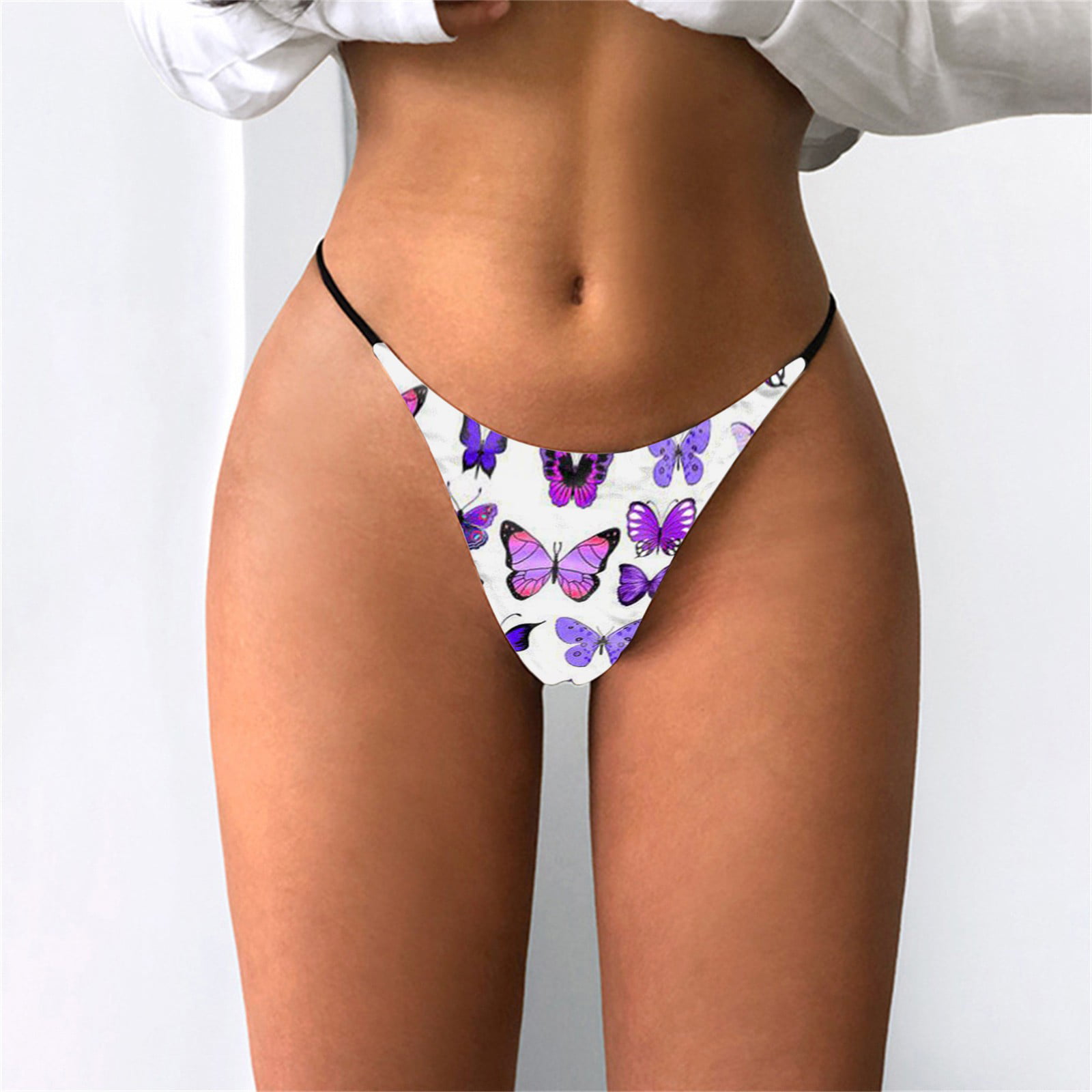 Horse Black and White Animal Brief Women G-String Underwear T-Back Breathable Cool Soft Panty 