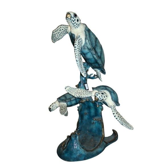 Three turtles - large fountain Bronze Statue -  Size: 34"L x 54"W x 68"H.