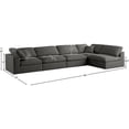 thumbnail image 5 of Meridian Furniture Plush Grey Velvet Standard Modular Sectional, 5 of 5