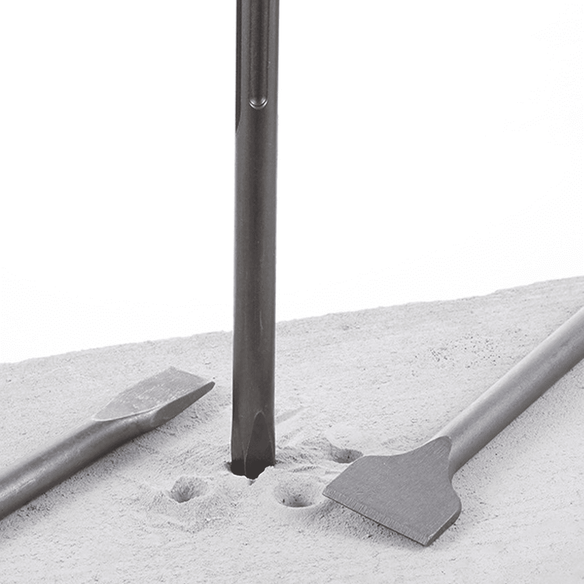 3-Piece Chisel Set For Sds-Max Chuck Hammer Drills (3 Pieces, For All Sds-Max Chuck Hammer Drills, With 2 Flat Chisels And 1 Punch)