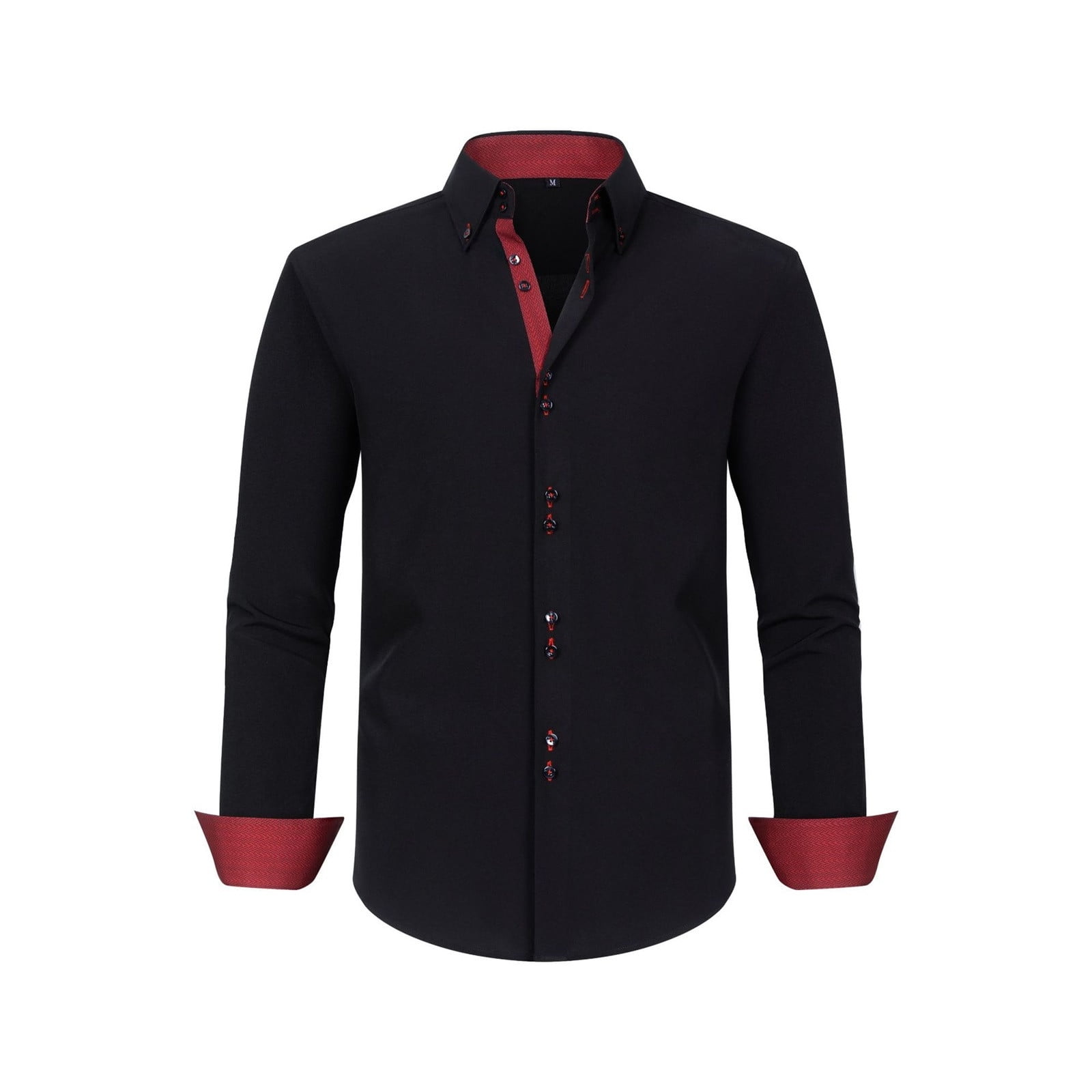 Black red dress shirt hotsell