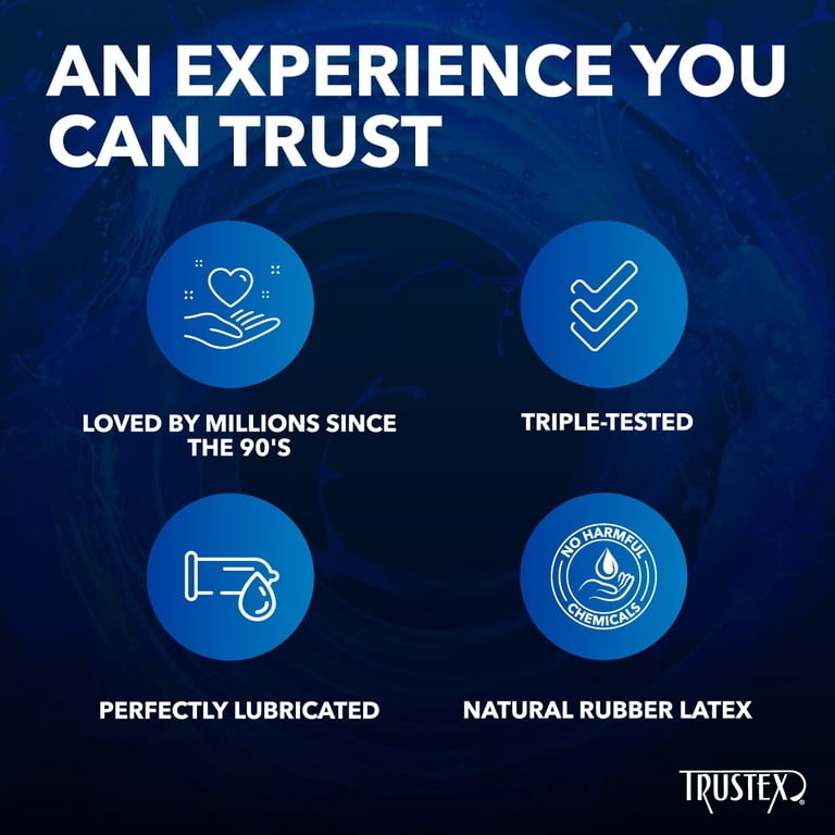 Trustex Assorted Colors Condoms, Latex Lubricated Colored Condoms, Bag of 96
