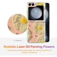 thumbnail image 2 of Case for Samsung Galaxy Z Flip 5, Colorful Retro Oil Painting Flower Laser Glossy Pattern Cute Exquisite Floral Blossom Phone Cover Stylish Durable TPU Protective Case for Girls Women - Pink, 2 of 9