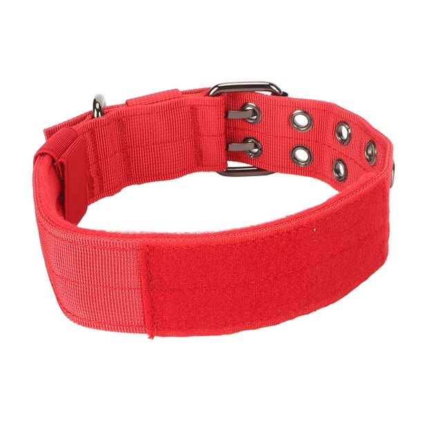 Collar para perro, ligero, transpirable, ajustable, resistente, de nailon, para entrenamiento de perros medianos y grandes, rojo L