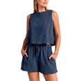 thumbnail image 1 of Conjuntos de dos piezas de verano para mujer Nikou conjunto de Pantalones cortos de pierna ancha 2 piezas, 1 of 2