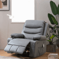 thumbnail image 3 of Swivel Rocker Recliner with Heat & Massage | 360° Rotation Oversized Chair | Includes Side/Front Pockets & Cup Holder, 3 of 8